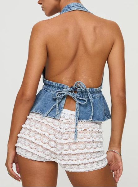 Maya Halter Denim Top
