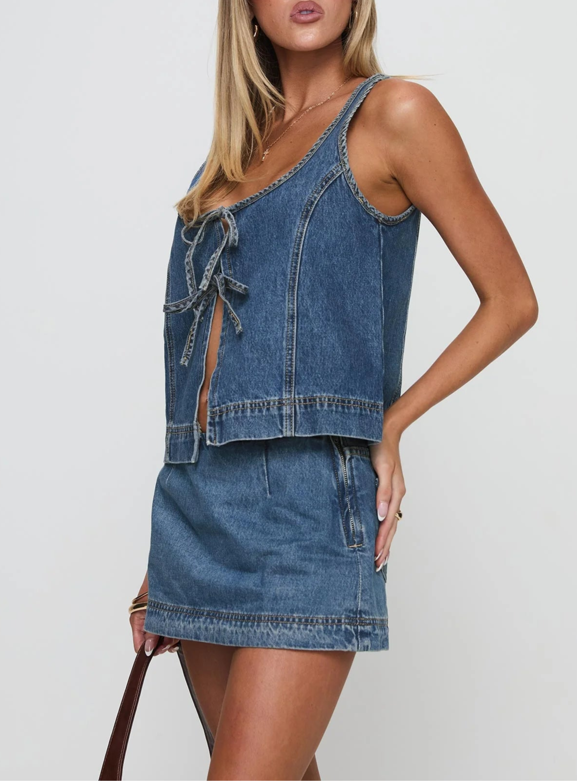 Melina Denim Top [+ Free Matching Shorts - Today]